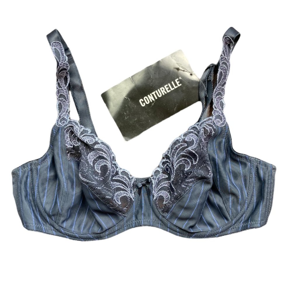 Conturelle Full Coverage Pin Stripe Lace Underwire Bra 34 C